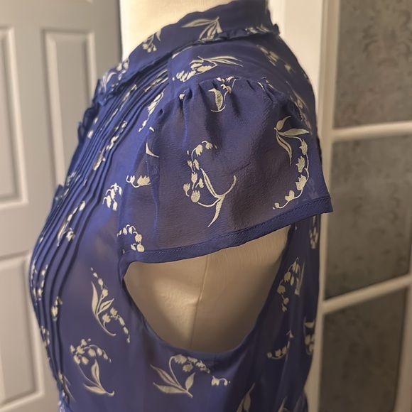 Odille muget lily of the valley silk chiffon top Anthropologie - Picture 3 of 7